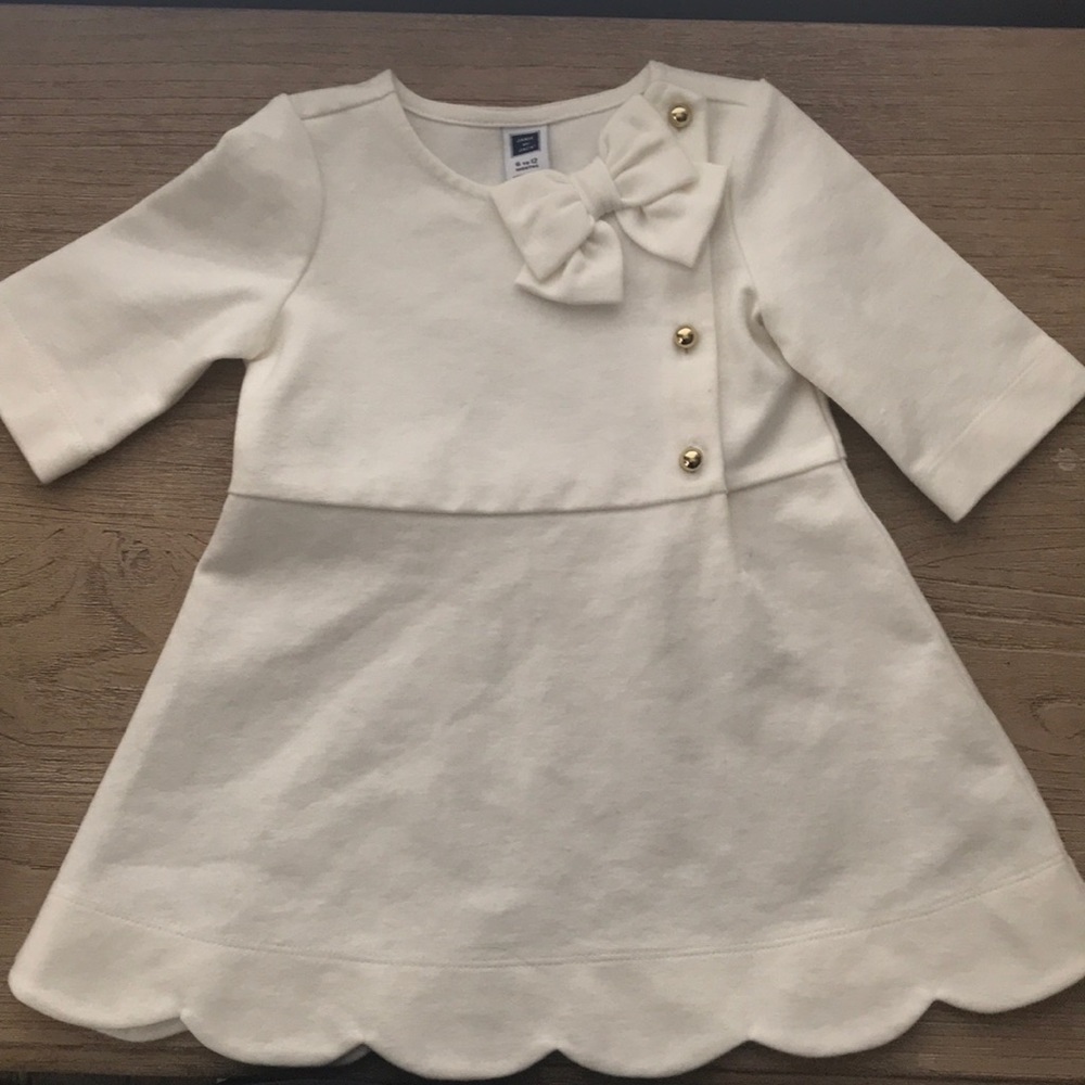 Janie Jack white scallop bottom dress 6-12M